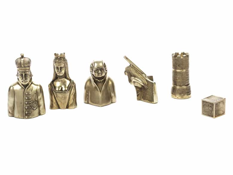 Detailabbildung: Londoner Silber-Schachspiel