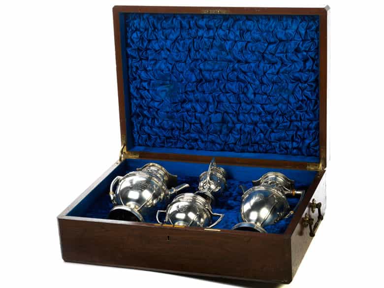 Detailabbildung: Silbernes Londoner Tee- und Kaffeeservice