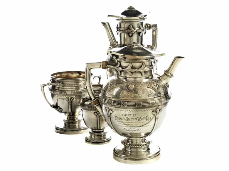 Detailabbildung: Silbernes Londoner Tee- und Kaffeeservice