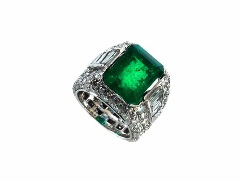 Detailabbildung: Smaragd-Diamantring