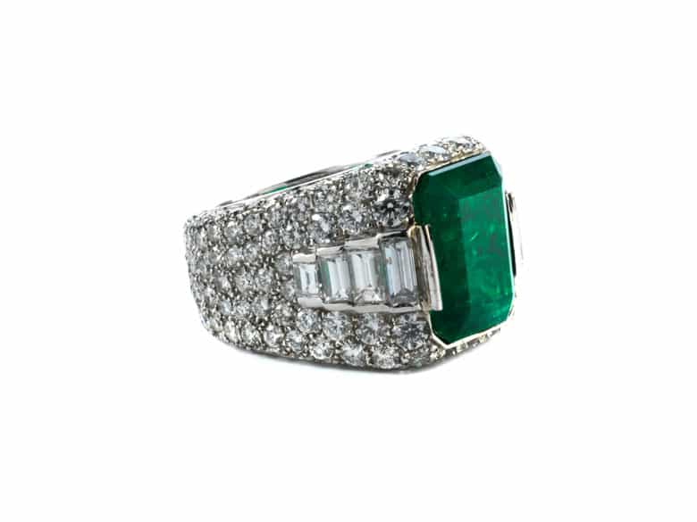 Detailabbildung: Smaragd-Diamantring