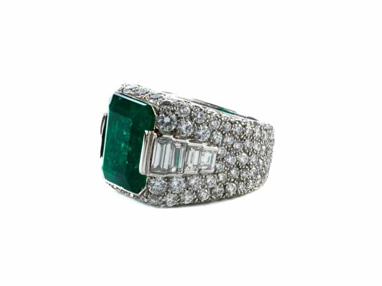 Detailabbildung: Smaragd-Diamantring