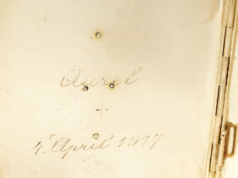 Detailabbildung: Russische Zigarettendose in Gold