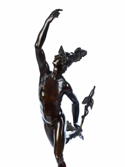 Detailabbildung: Bronzefigur des Hermes