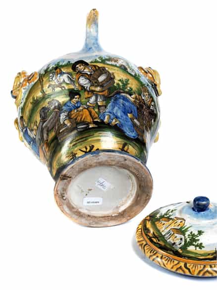 Detailabbildung: Majolika-Sirupkanne mit Deckel