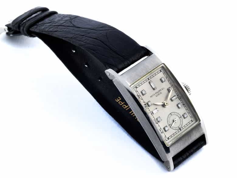 Detailabbildung: Patek Philippe in Platin mit Brillanten auf dem Zifferblatt