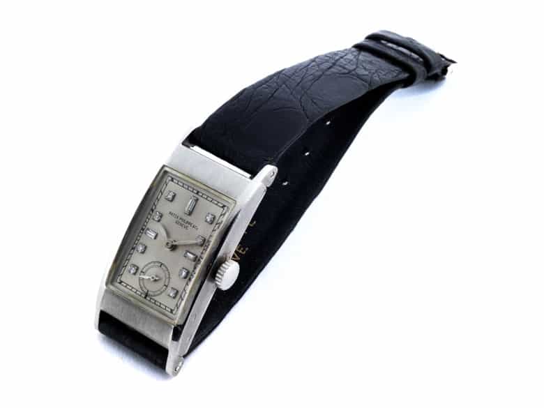 Detailabbildung: Patek Philippe in Platin mit Brillanten auf dem Zifferblatt