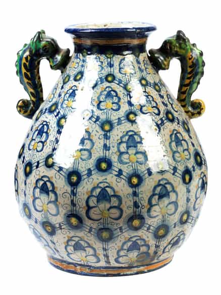 Detailabbildung: Majolika-Doppelhenkelkrug