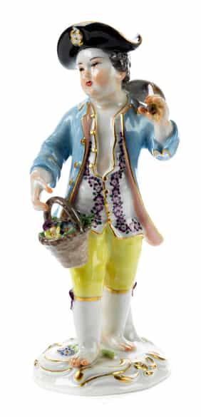 Detailabbildung: Junge mit Harfe, Mädchen mit Korb