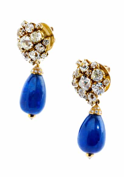 Detailabbildung: Saphir-Diamantohrringe