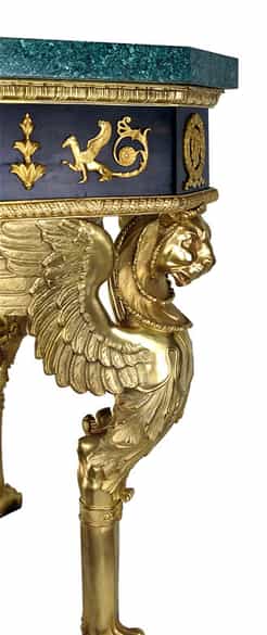 Detailabbildung: Außergewöhnlicher Malachittisch im Empire-Stil