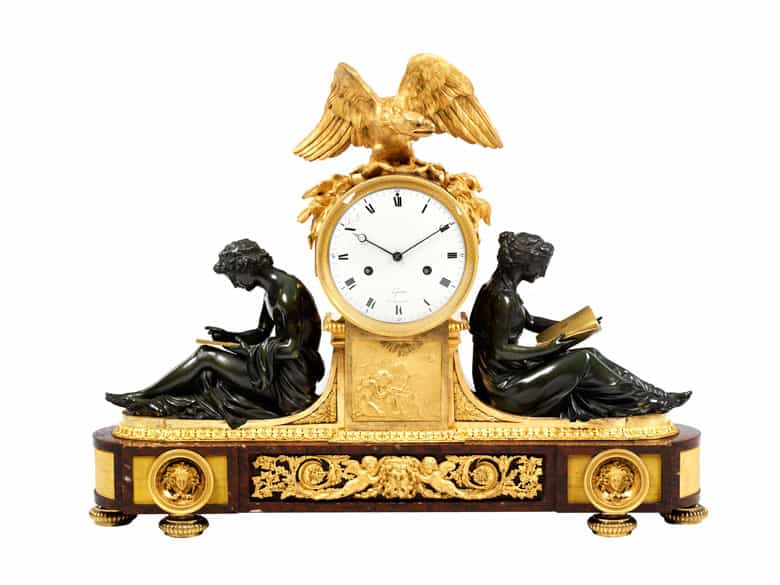 Detailabbildung: Große neoklassizistische Pendule La Liseuse 