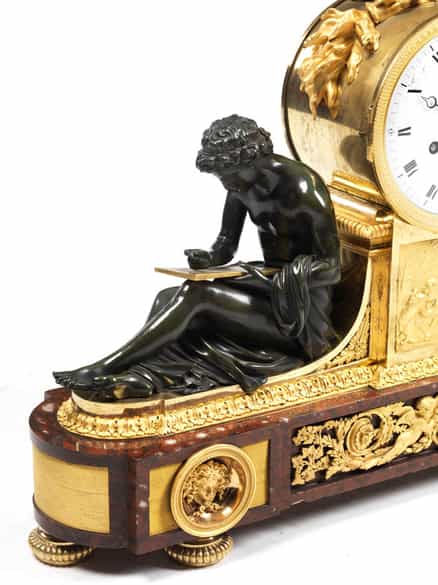 Detailabbildung: Große neoklassizistische Pendule La Liseuse 