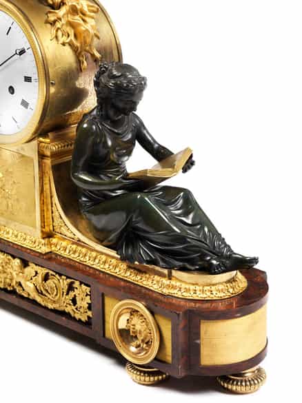 Detailabbildung: Große neoklassizistische Pendule La Liseuse 
