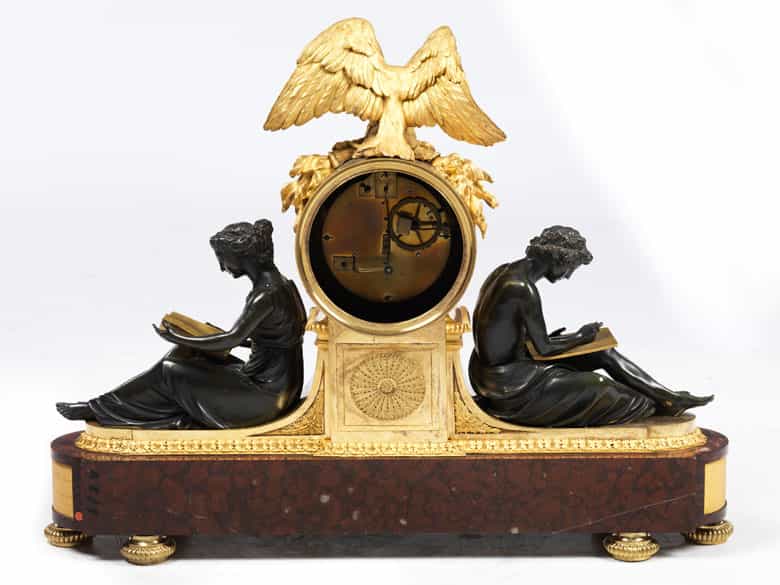 Detailabbildung: Große neoklassizistische Pendule La Liseuse 