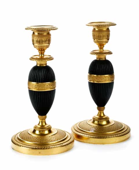 Detailabbildung: Paar französische Tischkerzenleuchter