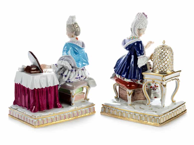 Detailabbildung: Paar Meissener Porzellanfigurengruppen