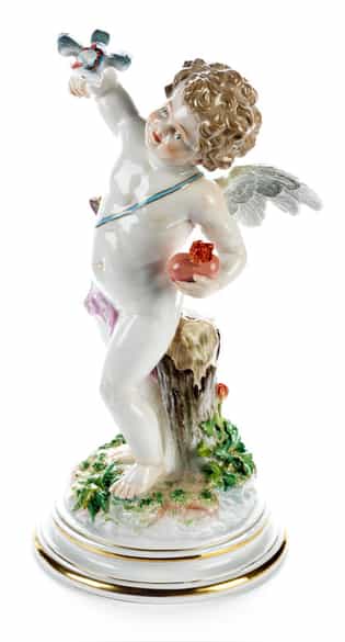 Detailabbildung: Großer Meissener Amor mit Liebestaube