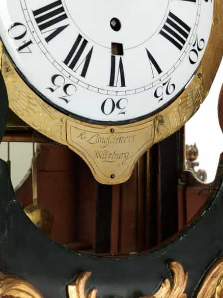 Detailabbildung: Aufwendige Stockuhr, Johann Peter Wagner, Würzburg, zug.