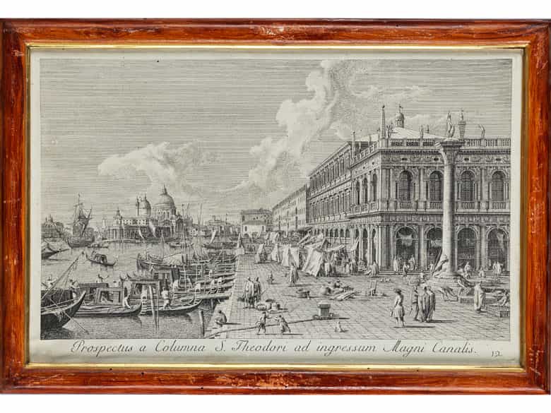 Detailabbildung: Satz von sechs Radierungen mit Ansichten von Venedig