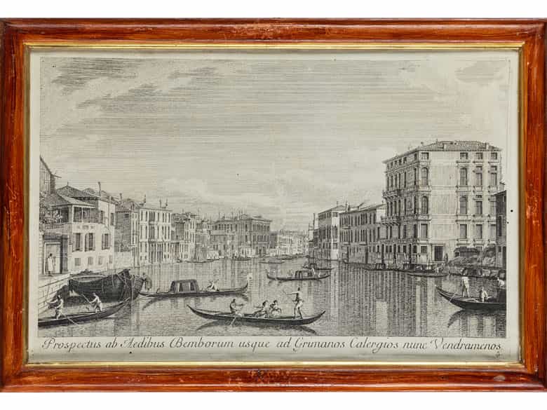 Detailabbildung: Satz von sechs Radierungen mit Ansichten von Venedig