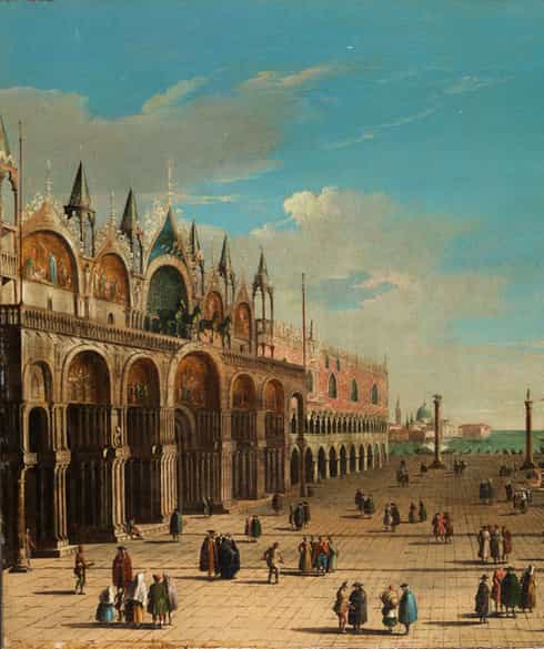 Detailabbildung: Bernardo Bellotto, genannt Canaletto , 1721 Venedig – 1780 Warschau, zug.