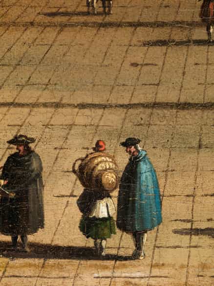 Detailabbildung: Bernardo Bellotto, genannt Canaletto , 1721 Venedig – 1780 Warschau, zug.