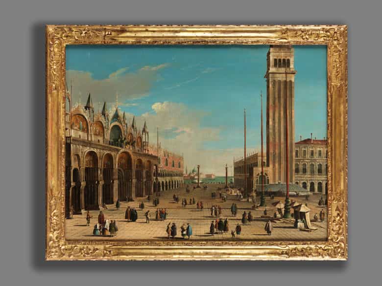 Detailabbildung: Bernardo Bellotto, genannt Canaletto , 1721 Venedig – 1780 Warschau, zug.