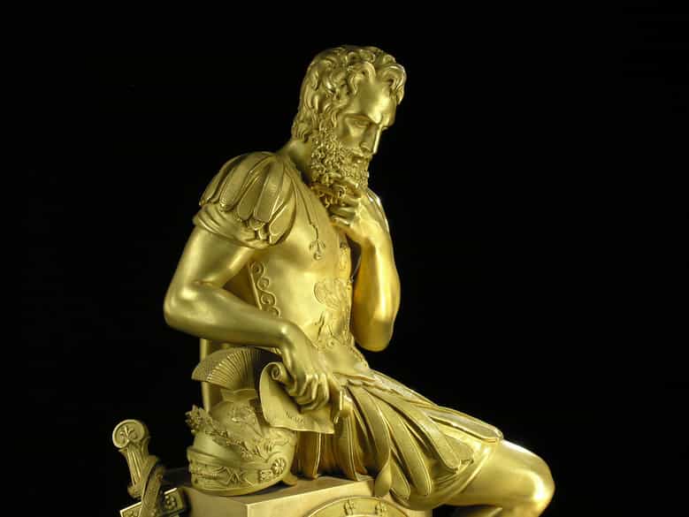 Detailabbildung: Grosse Malachit-Kaminuhr