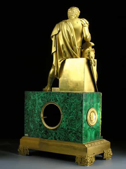 Detailabbildung: Grosse Malachit-Kaminuhr