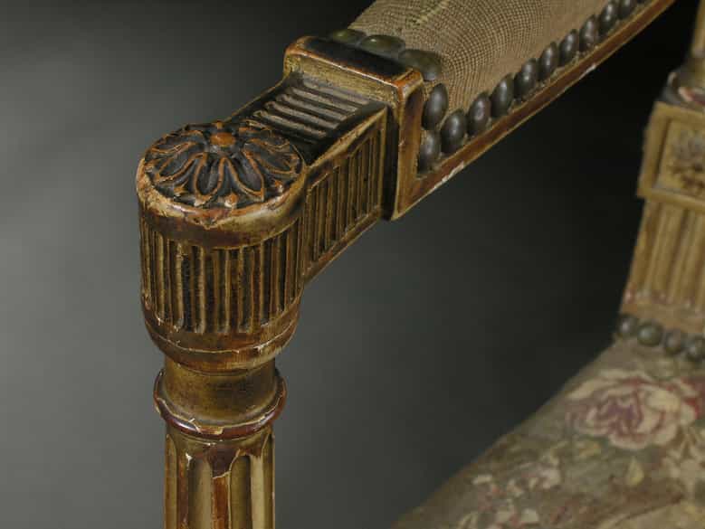 Detailabbildung: Paar Salon-Kinderstühle im Louis XVI-Stil