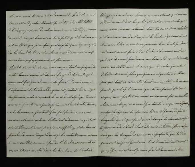 Detailabbildung: Brief Nr. 49 der Korrespondenz des Zaren Alexander II. von Russland an Ekaterina Dolorukaya (der späteren Prinzessin Jurjewskaya) in französischer Sprache. 