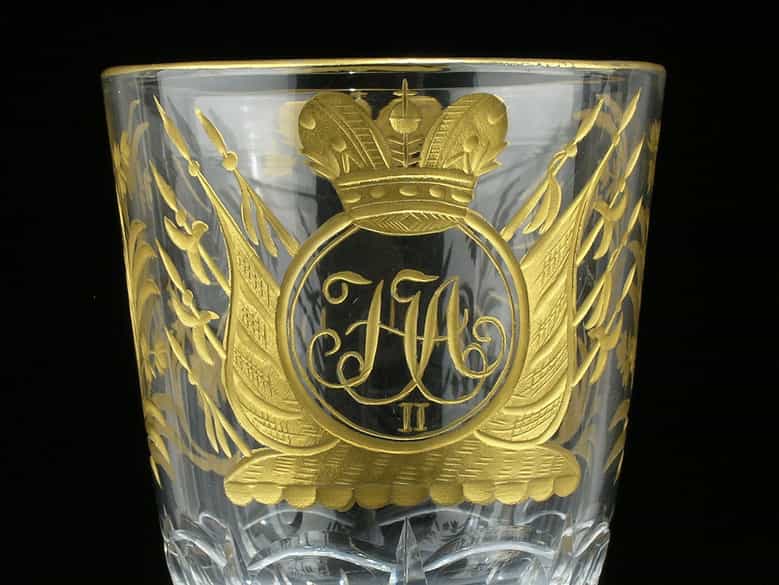 Detailabbildung: Wein-Kristallglas von Laurenz Orlovsky aus dem Palast Nikolaus II.