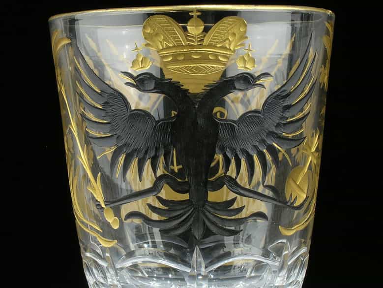 Detailabbildung: Wein-Kristallglas von Laurenz Orlovsky aus dem Palast Nikolaus II.