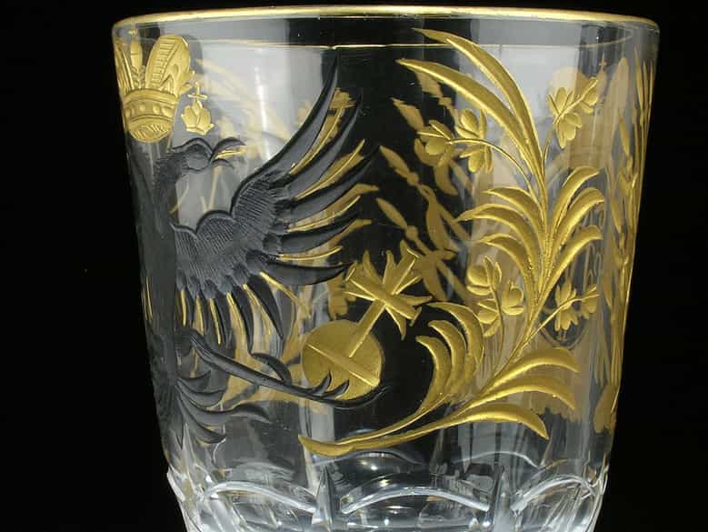 Detailabbildung: Wein-Kristallglas von Laurenz Orlovsky aus dem Palast Nikolaus II.