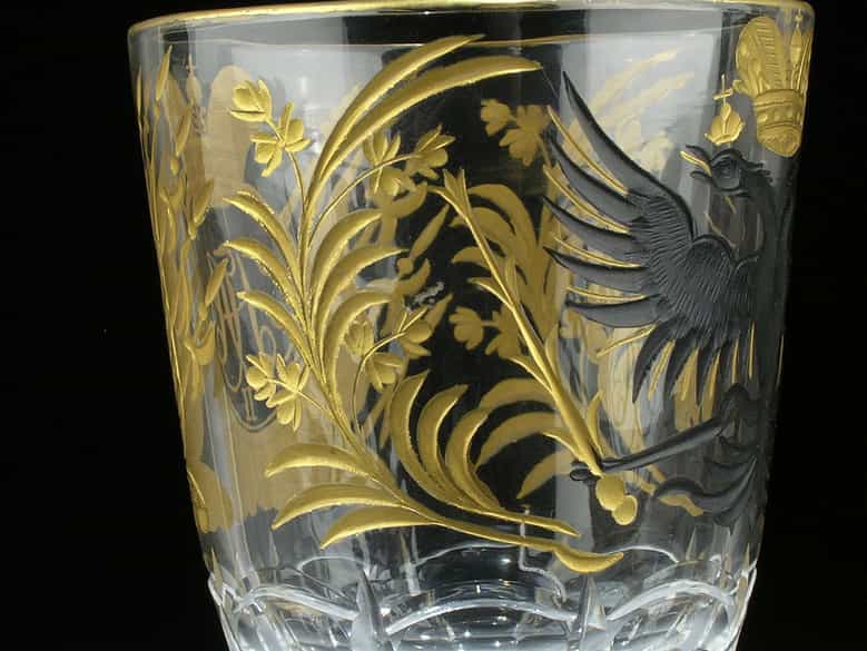 Detailabbildung: Wein-Kristallglas von Laurenz Orlovsky aus dem Palast Nikolaus II.