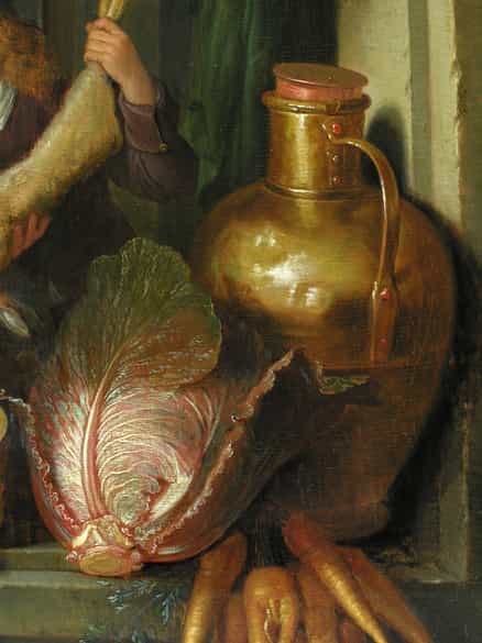 Detailabbildung: Gerrit Dou 1613 - 1675 KÖCHIN AM FENSTER 