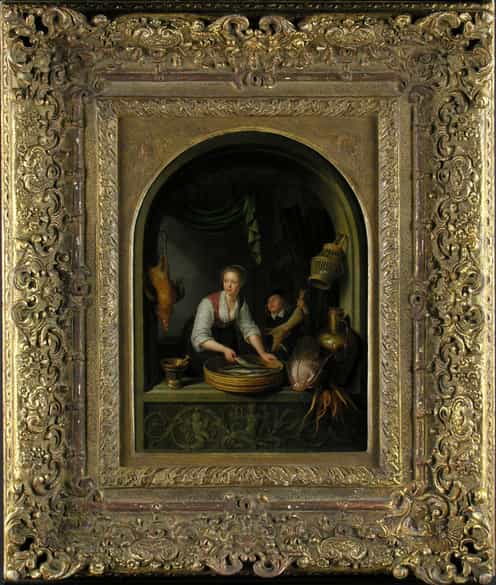 Detailabbildung: Gerrit Dou 1613 - 1675 KÖCHIN AM FENSTER 