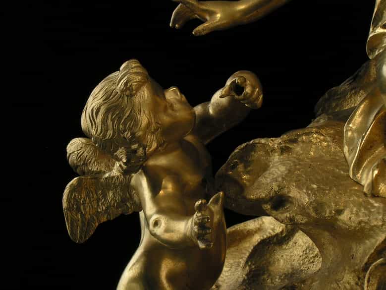 Detailabbildung: Französische Kartelluhr des 19. Jahrhunderts von „Goudin a Paris“