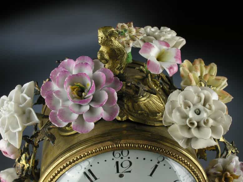 Detailabbildung: Französische Kaminuhr in Bronze