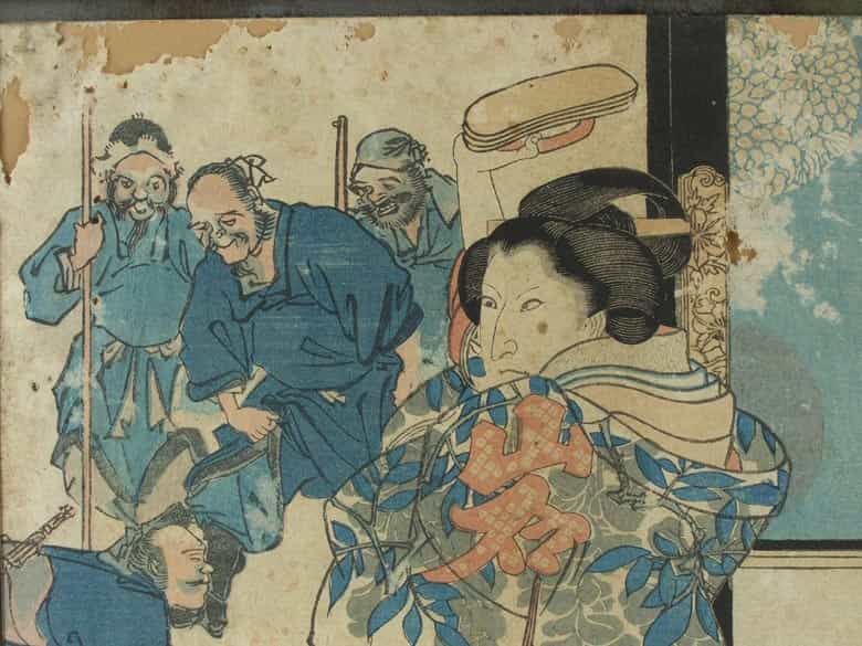 Detailabbildung: Japanischer Farbholzschnitt Künstler: Ichiyusai Kuniyoshi (1797-1861)
