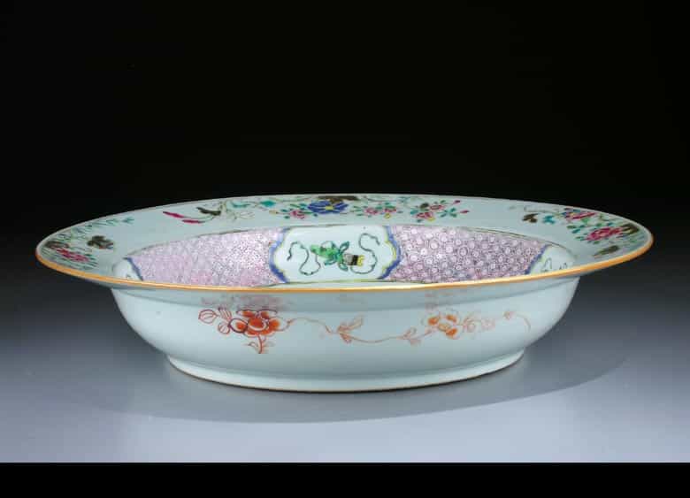 Detailabbildung: Große Famille-rose Platte