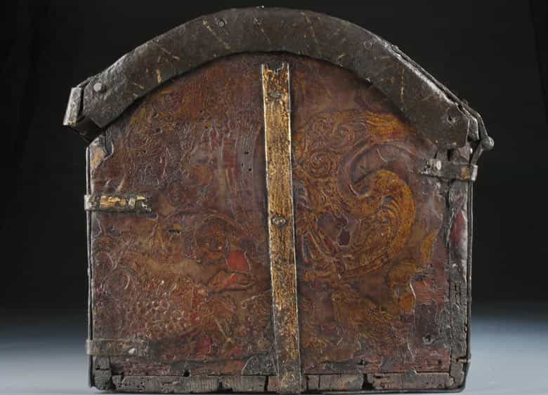 Detailabbildung: Große italienische Schatulle in Truhenform