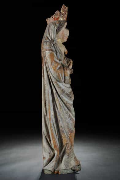 Detailabbildung: Madonna aus der Werkstatt des Seeoner Meisters, 15. Jahrhundert