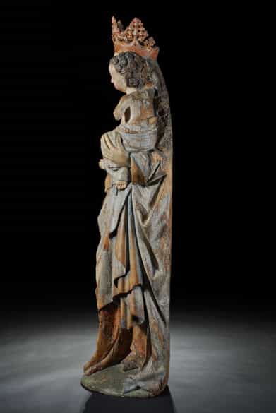 Detailabbildung: Madonna aus der Werkstatt des Seeoner Meisters, 15. Jahrhundert