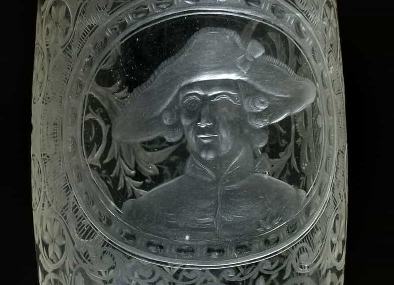 Detailabbildung: Böhmisches Portraitglas mit Darstellung Friedrich II. von Preußen