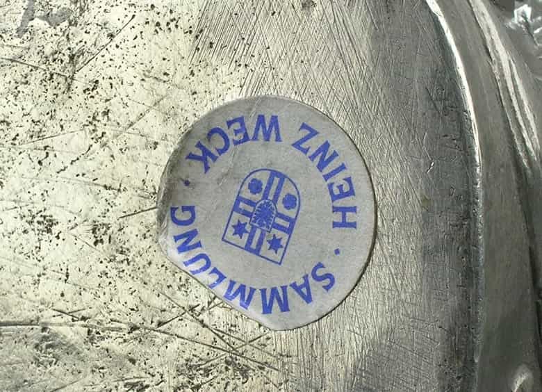 Detailabbildung: Seltene Dresdener Zinnkanne mit Schraubdeckel
