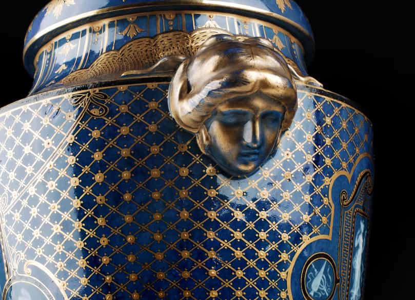 Detailabbildung: Bedeutende Servré Vase von Taxile Doat