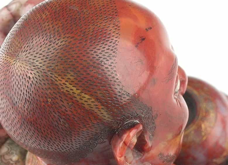 Detailabbildung: Äußerst feine chinesische Lohan-Specksteinfigur