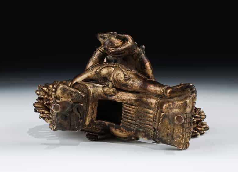 Detailabbildung: Tibetanische Bronzefigurengruppe: Vajrabhairava